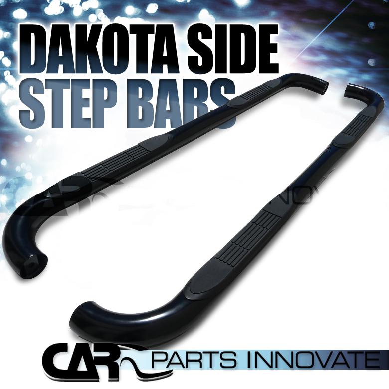 2000-2004 dodge dakota quad cab 3" black stainless steel side step nerf bars