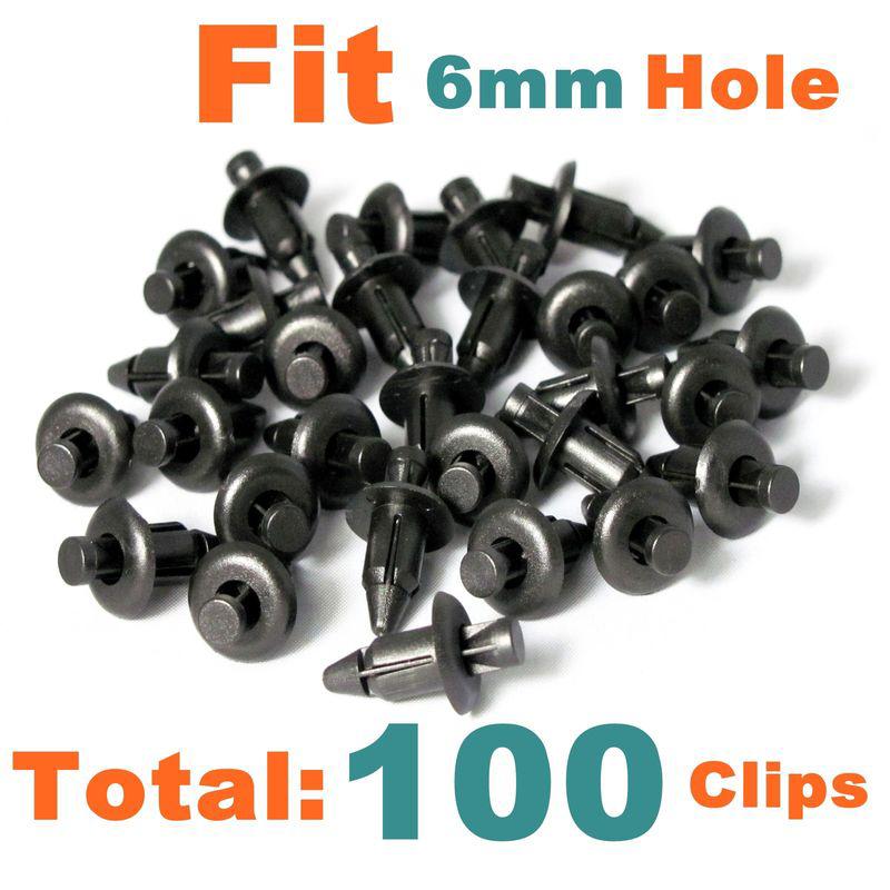 100 pcs clips fairing fender rivet 6mm clip for cycle motorcycle atv sportbike