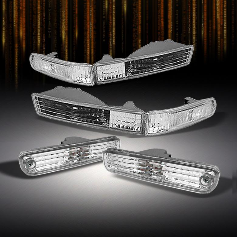 92-96 prelude jdm clear 4pcs bumper signal lamps+all clear corner lights lamps
