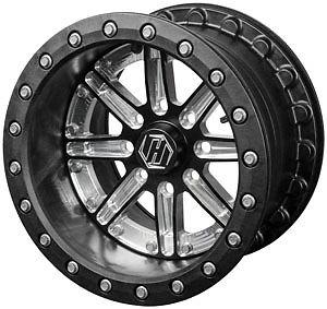 Hiper wheel dakar 2 14x7 5+2 offset 4/110 4/115 bolt pattern black