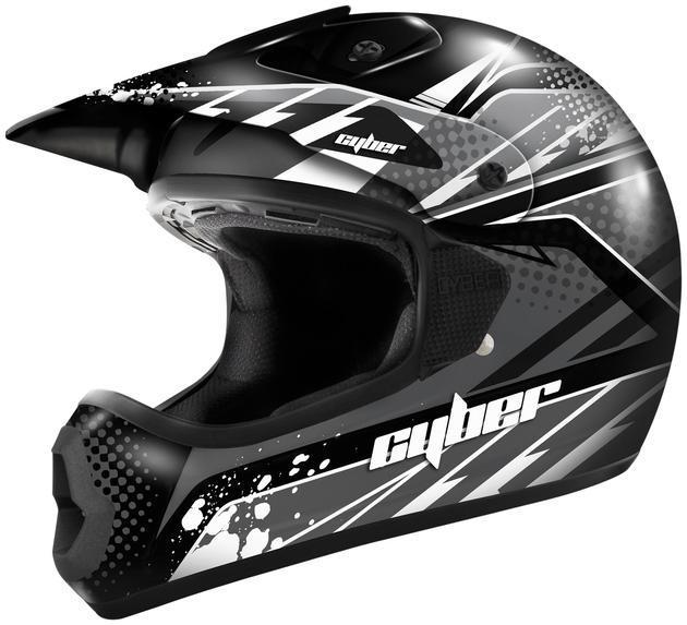 Cyber ux-22 motocross helmet silver/black md/medium