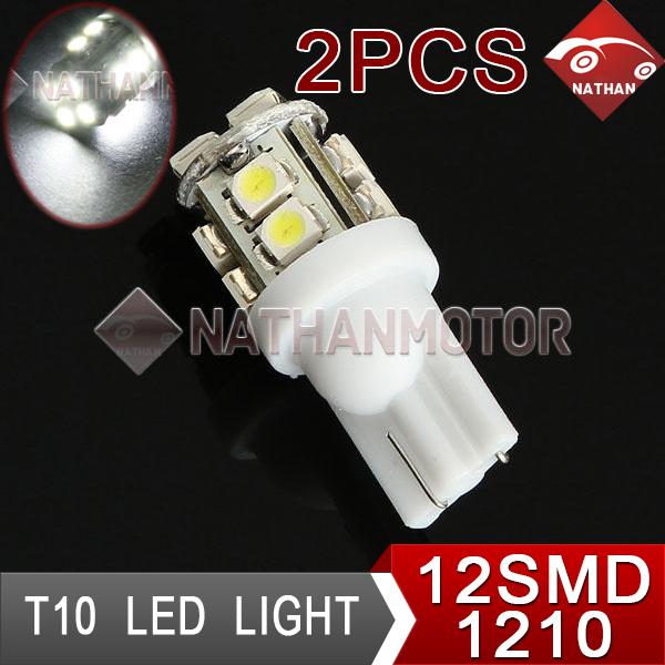 2x white 1210 smd 12 led reading light tail backup corner lamp bulb car auto new