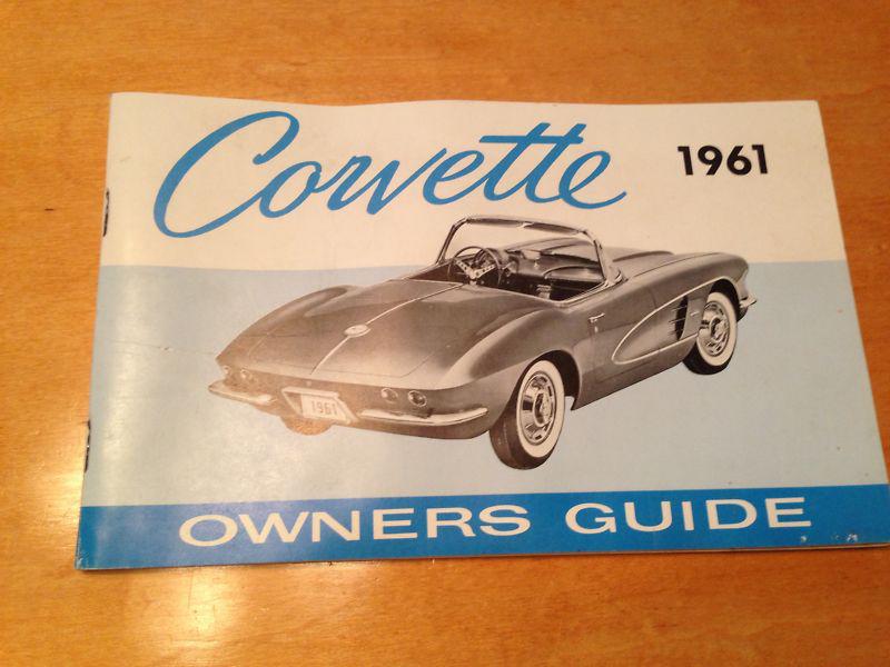 1961 corvette owners manual original