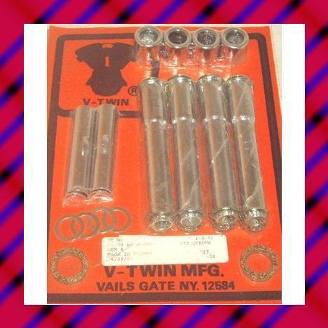 Pushrod cover set harley stock shovelhead motor 66-79 kit chrome