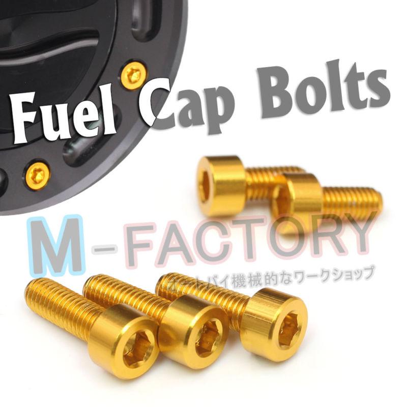 Gold aluminum cnc fuel cap bolts for kawasaki zx14r zzr 1400 gtr 1400 zx-14r