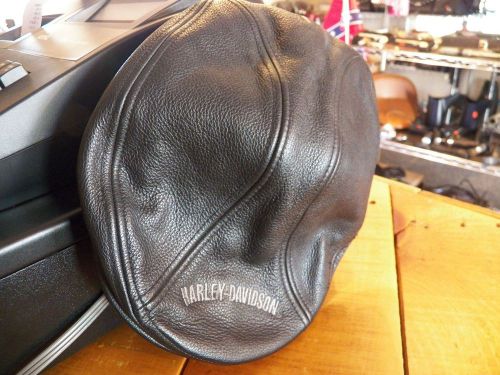 Harley davidson vintage embossed leather engineer captains cabbie hat cap medium