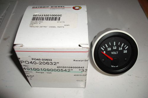 Vdo 12v voltmeter gauge 8 - 16 volt detroit diesel p/n: 332 010 002