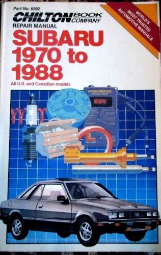 Subaru 1970 to 1988 chilton repair manual