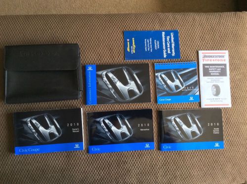 2010 honda civic coupe owners manual set w/honda case-fast free shipping!