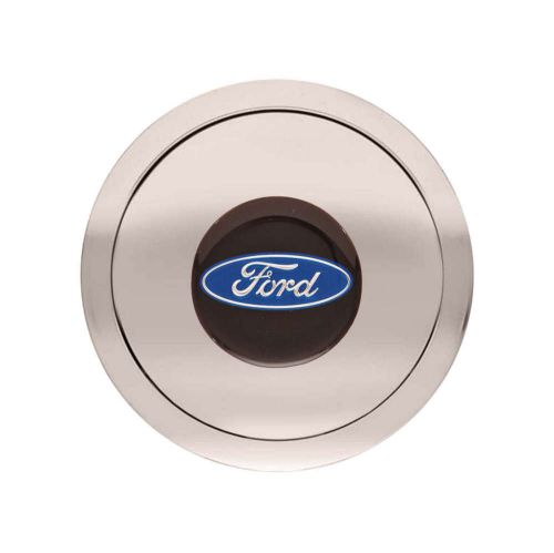 Gt performance products gt9 horn button ford blue oval polished p/n 11-1121