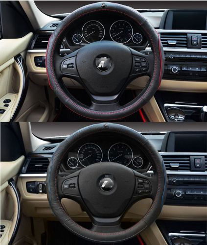 1x leather steering wheel cover for bmw 1 series 3 series 5 series 7 series 38cm