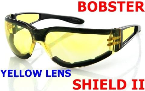 Bobster shield ii sunglasses, black frame, yellow lens 
