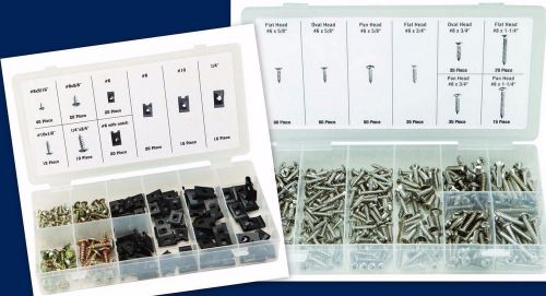 490 pc kit includes 320 stainless steel screws &amp; 170 u-clip &amp; screw assortment