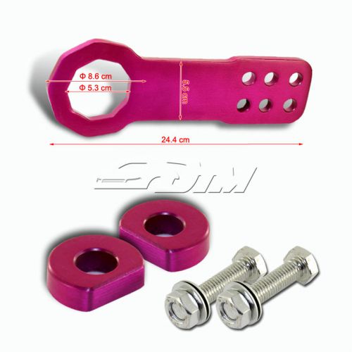 Jdm anodized cnc billet aluminum purple front bumper racing tow hook for ford