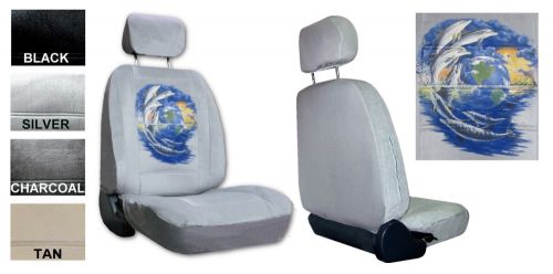 Dolphins around world ocean 2 low back bucket car truck suv seat covers pp 2a