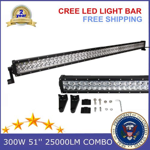 Cree 300w 51inch led light bar combo beam driving fog 4wd suv boat jeep car lamp