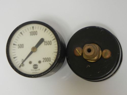 New air pressure gauge air compressor hydr 1.5&#034; face 0-2000psi back mnt 1/8&#034; npt