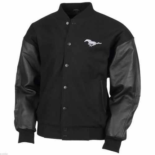 New ford mustang pony wool and leather black varsity jacket size 2xl or 3xl!