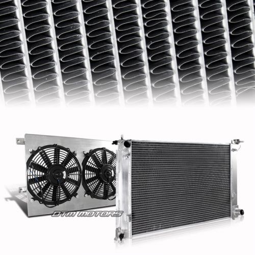 Dual row core aluminum radiator 2x fan+shroud for 05-10 scion tc manual trans