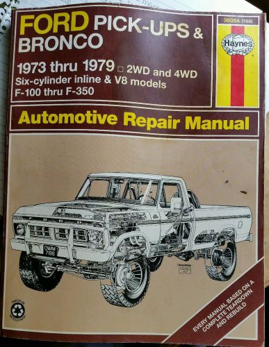 Haynes repair manual ford trucks &amp; bronco 73-79