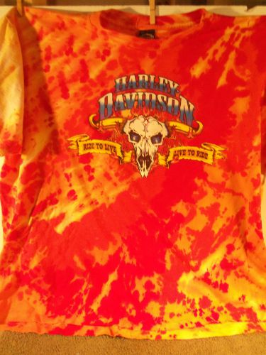 Genuine harley davidson tied dyed t-shirt suburban h.d. thiensville, wi sz xxl