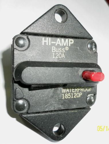 185120p  buss 120 amp hi-amp waterproof marine manual reset circuit breaker new