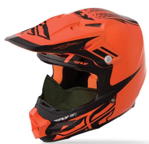Fly racing f2 carbon helmet visor dub step orange/black - 73-4817