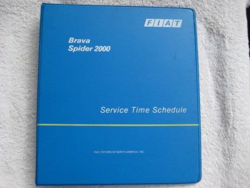 Fiat brava spider 2000 service time schedule three ring binder only