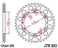 Jt rear sprocket fits yamaha yz 465 yz465 1980-1981 47t