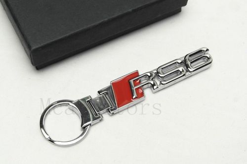 1pcs brand new rs6 stereoscopic luxury car key ring great metal keychains charms