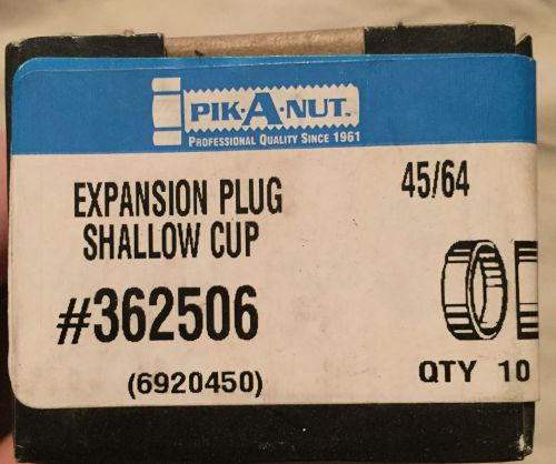 New box of 10- 45/64&#034; expansion freeze out plug shallow cup #362506/555-066