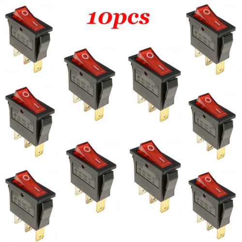 10pcs on/off rectangle rocker switch + waterproof cover car dash boat spst