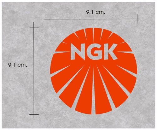 2 x ngk racing decals stickers ( w 9.1 x h 9.1 cm)