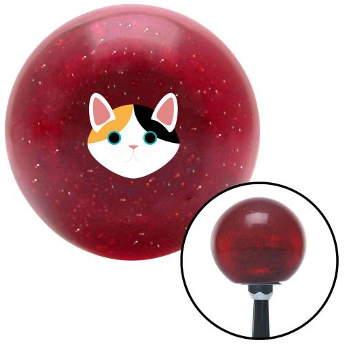 Cat head red metal flake shift knob with m16 x 1.5 insertweighted decoration