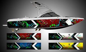 Gritty triangle splatt! custom boat wrap - customized to fit your boat