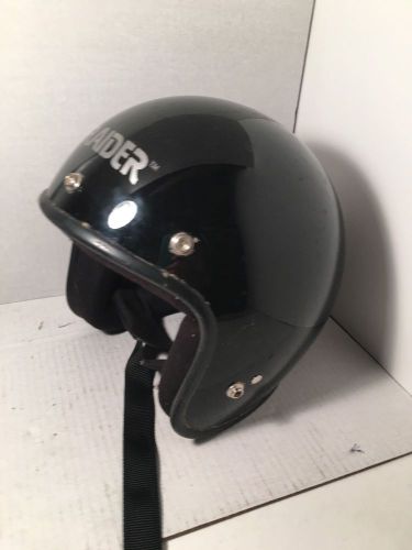 Raider open face adult helmet, gloss black, small, motor sport helmet