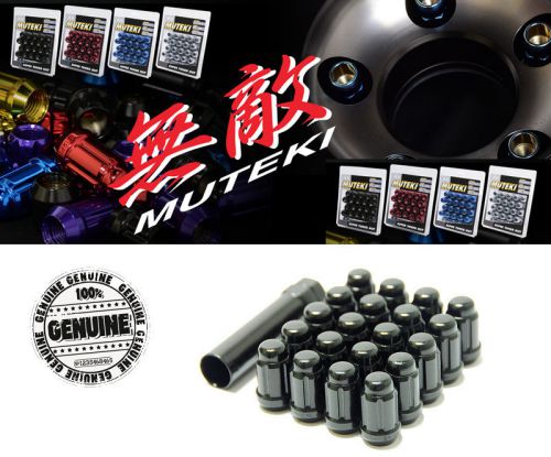 Muteki racing lug nuts spline tuner style black closed end + key 12x1.50 41886b