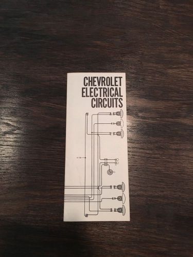 Chevrolet electrical circuits service booklet dated 68-8-10