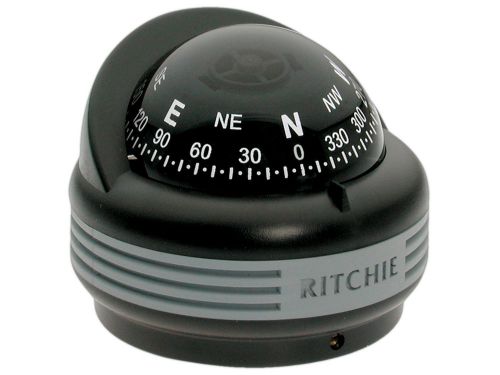 New tr33 marine trek compass surface mount for boat &amp; rv- black - ritchie tr-33