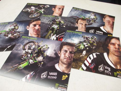 (6) monster pro circuit kawasaki kx250f poster cards set supercross motocross mx