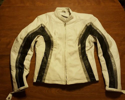 Hot leather white leather womens motorcycle jacket size small free shipping