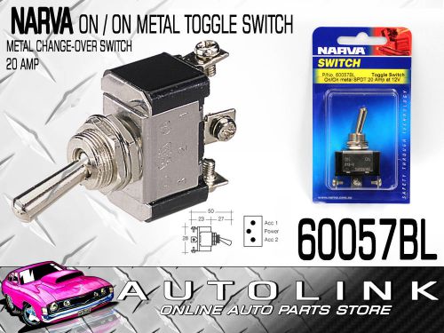 Narva 60057bl on/on metal change-over toggle switch 20 amp 12 volt mount 12.5mm