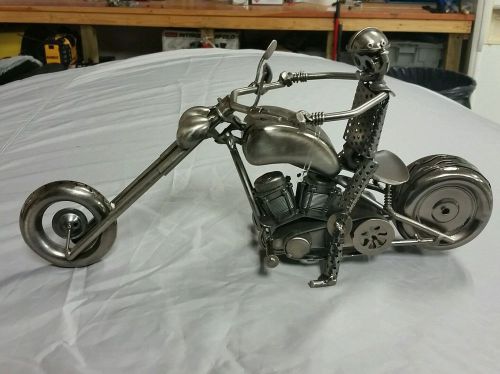 Custom motorcycle art fat tire chopper nuts &amp; bolts metal occ ness harley