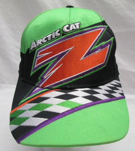 Arctic cat snowmobile racing z cap lime green black hat
