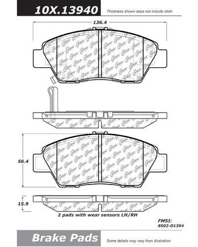 Centric 105.13940 brake pad or shoe, front