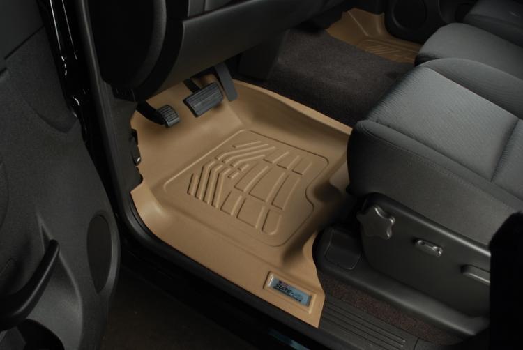 Dodge ram 2009 - 2012 reg / quad cab sure-fit floor mats liners front - tan