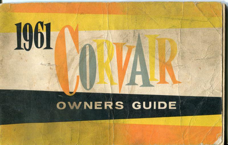 1961 chevrolet corvair owner's guide - fair to good condition