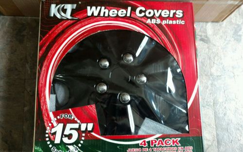 15 inch hubcaps black