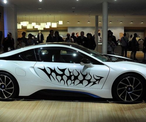 Car vinyl decal body sticker side decals flames for i8 #817