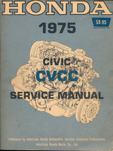 1975 honda civic cvcc service manual car repair mechanic book vtg 1970s auto